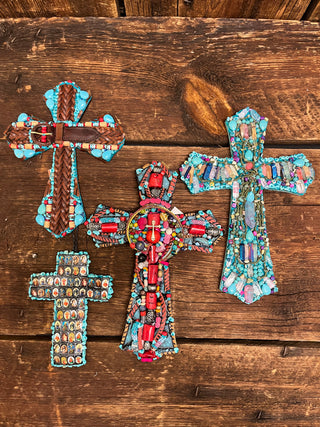 Four Multicolored Crosses for hanging on your walls