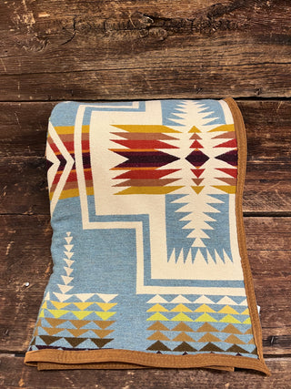 Blue and Multicolored Pendleton Queen Size Blanket