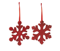 Red Snowflake Ornament Assortment 7.75"
