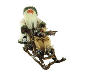 Woodsman Santa on Mushing Sled