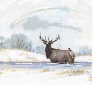 Darren Gygi "Winter Elk" Giclee