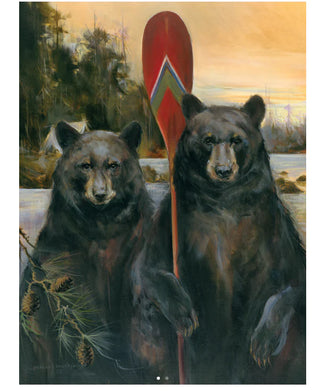 Two Black Bears canvas painting by Mason Maloof