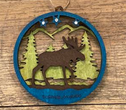Moose Laser Cut Wood Ornament