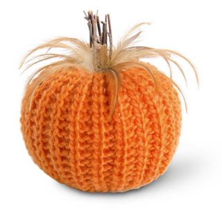 Crochet Pumpkin with Wood Stem