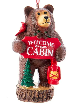 Cabin Bear Ornament