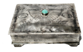 J. Alexander Stamped Thunderbird Box with Turquoise