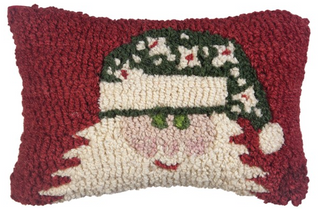 Green Hat Santa Wool Pillow
