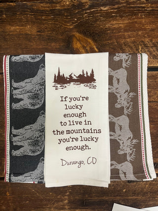Dish towels - one durango themed - one bear and one moose