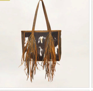 Loyal West Hide and Fringe Cowhide Purse