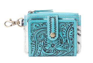 Wildflowers of the Prairie Turquoise Credit Card Holder