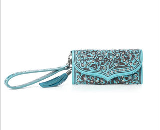 Wildflower Story Handtooled Leather Wallet