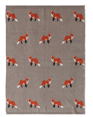 Foxes Multi Color Cotton Baby Blanket
