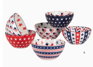 Stars and Stripes Plaid Print 5” Bowl
