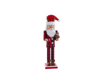 Santa In Red Pajamas Nutcracker 15"