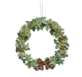 Green Wreath Ornament 5"