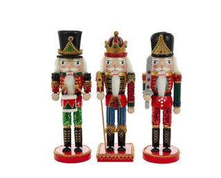 Wood King and Soldier Nutcracker 10"