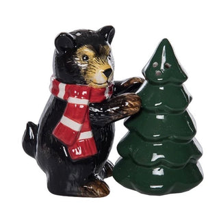 Black Bear and Tree Salt and Pepper Set