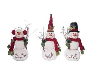 Fabric Snowman w/ Embroidery