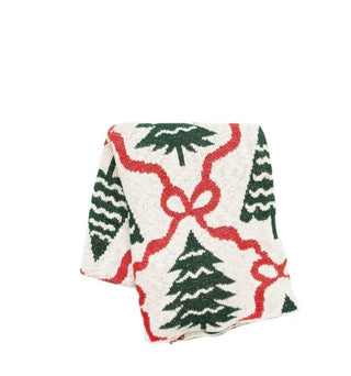 Trees and Bows Knit Throw