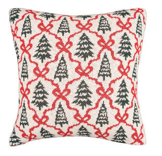 Trees and Bows Knit Pillow