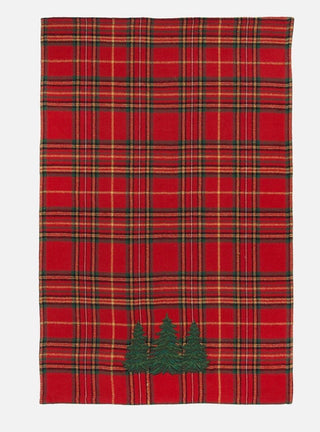 Spruce Trio Plaid Embroidered Dish Towel