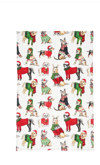 Dog Christmas Dish Towel