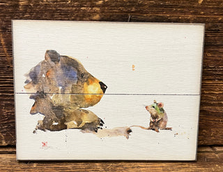 Unexpected Friendship Wood Bear/Mouse 9 x 12 (W25-DC-FRIEND)