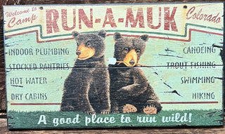 Camp Run-a-Muck Bears Wood 14x8 (W55-OWD-1317-P)