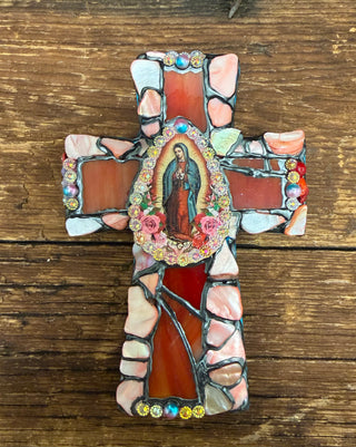 Guadalupe Blessings Red/Pink Cross