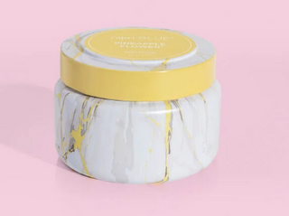 Pineapple Flower Modern Marble Travel Tin 8.5oz. Candle