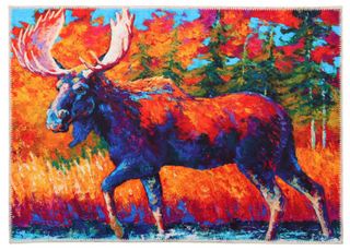 Moose in Mountain Stream Rug (22 x 32)