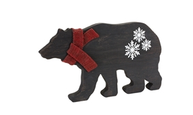 Bear w/ Scarf and Snowflake Accents