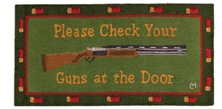 Check Your Guns Wool Rug (48"x24")