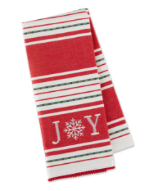 Joy Snowflake Embroidered Dish Towel