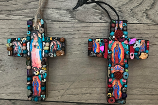 Beaded Guadalupe Cross (Small)