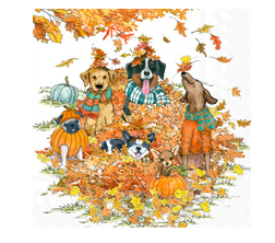 Autumn Dogs (Beverage Napkin)