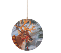 Reindeer Disc Ornament