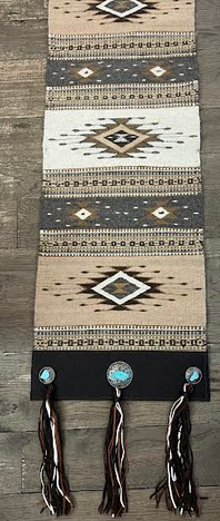 Hand Woven Weaving in Beige and Brown Table Runner