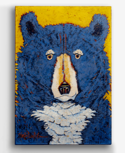 Curly Blue Bear Metal Art (A2BX-CURLY-SL)