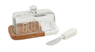 Wood Marble Butter Dish