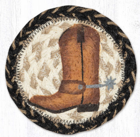 Cowboy Boot and Spur Capitol Earth 5" Coaster