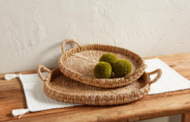 Woven Seagrass Basket Tray