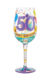 Happy 50th Birthday Wine Glass