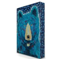 "Blue Moon Bear" Metal Art (A2BX-MOONB-SL)