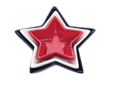 Patriotic Star Dish Set of 3