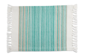 Teal Striped Fringe Placemat