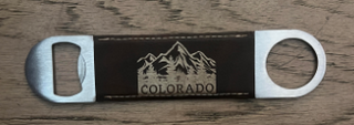 Leatherette Bottle Opener Colorado Mountains
