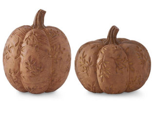 Carved Leaf Pattern Pumpkin