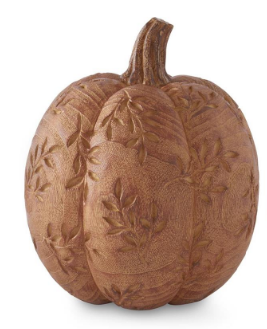 Carved Leaf Pattern Pumpkin