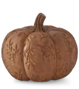 Carved Leaf Pattern Pumpkin